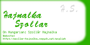 hajnalka szollar business card