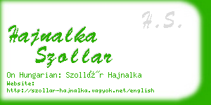 hajnalka szollar business card